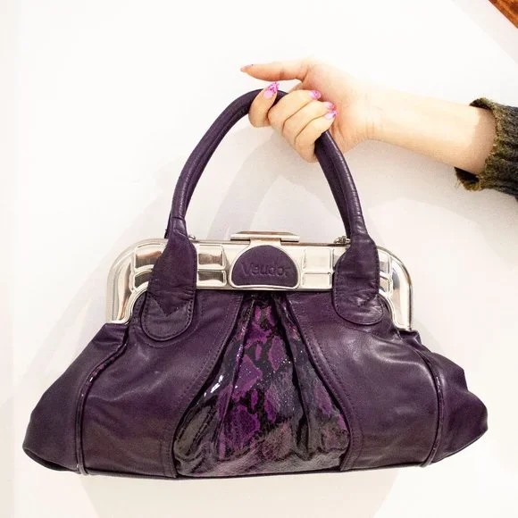 Purple snakeskin purse deals